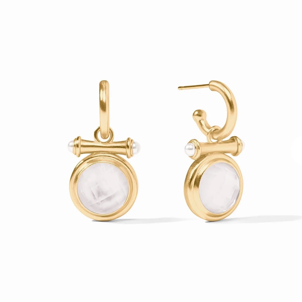 $155 Julie Vos Bamboo Hoop & Charm Earring